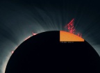 Sonnenfinsternis - 29. 03. 2006 - Die Größe der Protuberanzen im Vergleich: Sonnenaktivitätsmaximum (2003) zum (Fast-)Minumum 2006.